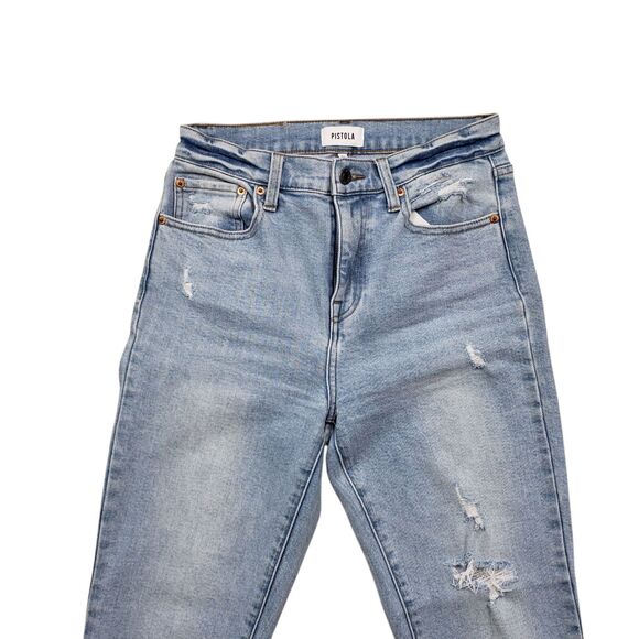 Pistola Lennon Bootcut Jeans Womens 27 Denim High Rise Distressed Crop - Picture 3 of 13